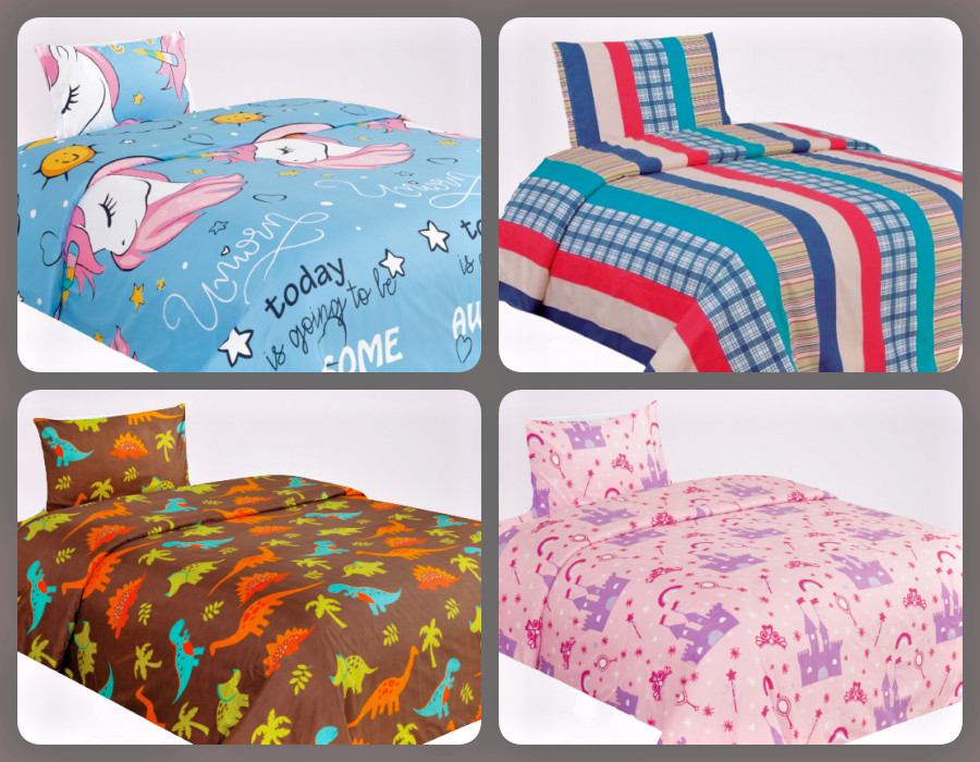 NEW 3/4PC BED SHEET SET BEDROOM FITTED FLAT PILLOWCASES KIDS DESIGNS TWIN FULL gallery