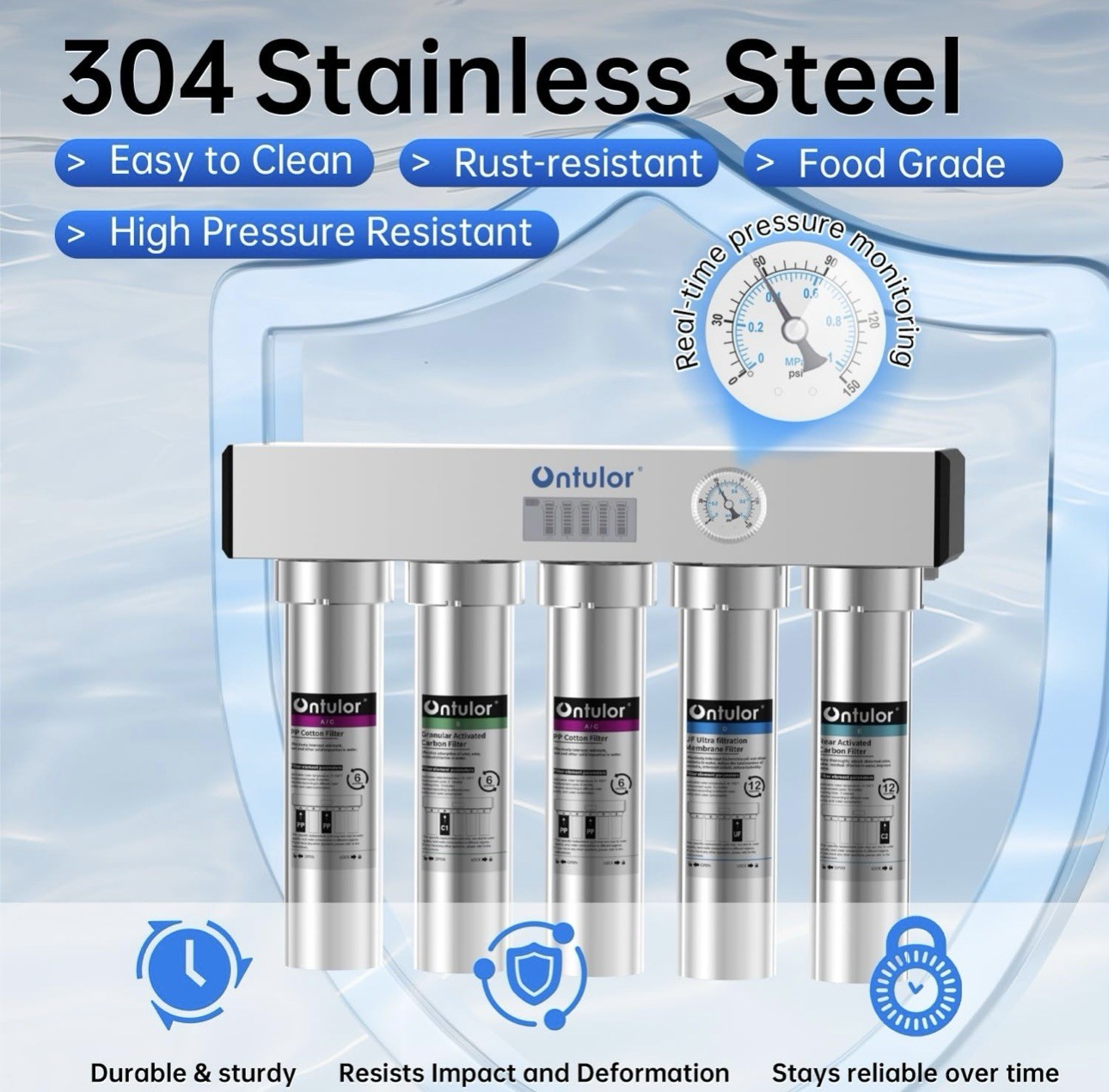 Ontulor S2OP-U1 Ultra Filtration Under Sink Water Filter System 5-Stage gallery