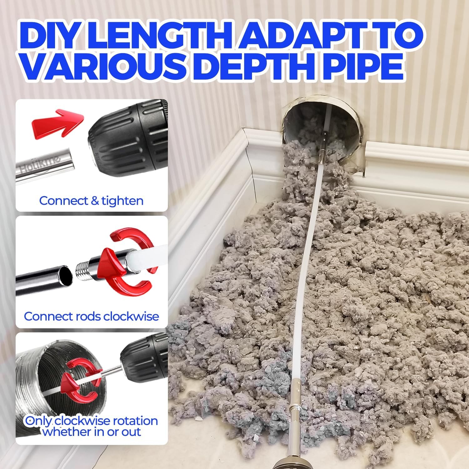 35 ft Dryer Vent Cleaner Kit — Flexible Lint Brush, Drill Compatible, Deep Clean gallery