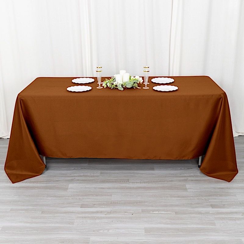 CINNAMON BROWN 72x120 RECTANGLE POLYESTER TABLECLOTH Wedding Catering Dinner