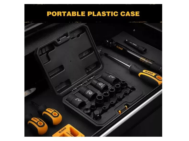 17-Piece Inverted E-Torx Socket Set - Impact Chrome Vanadium Steel Star Female S gallery