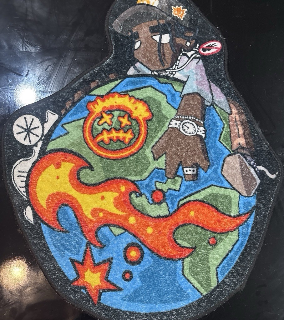 Multicolor Cartoon Graphic Door Mat Rug, Irregular Shape, 24 x 36 in gallery
