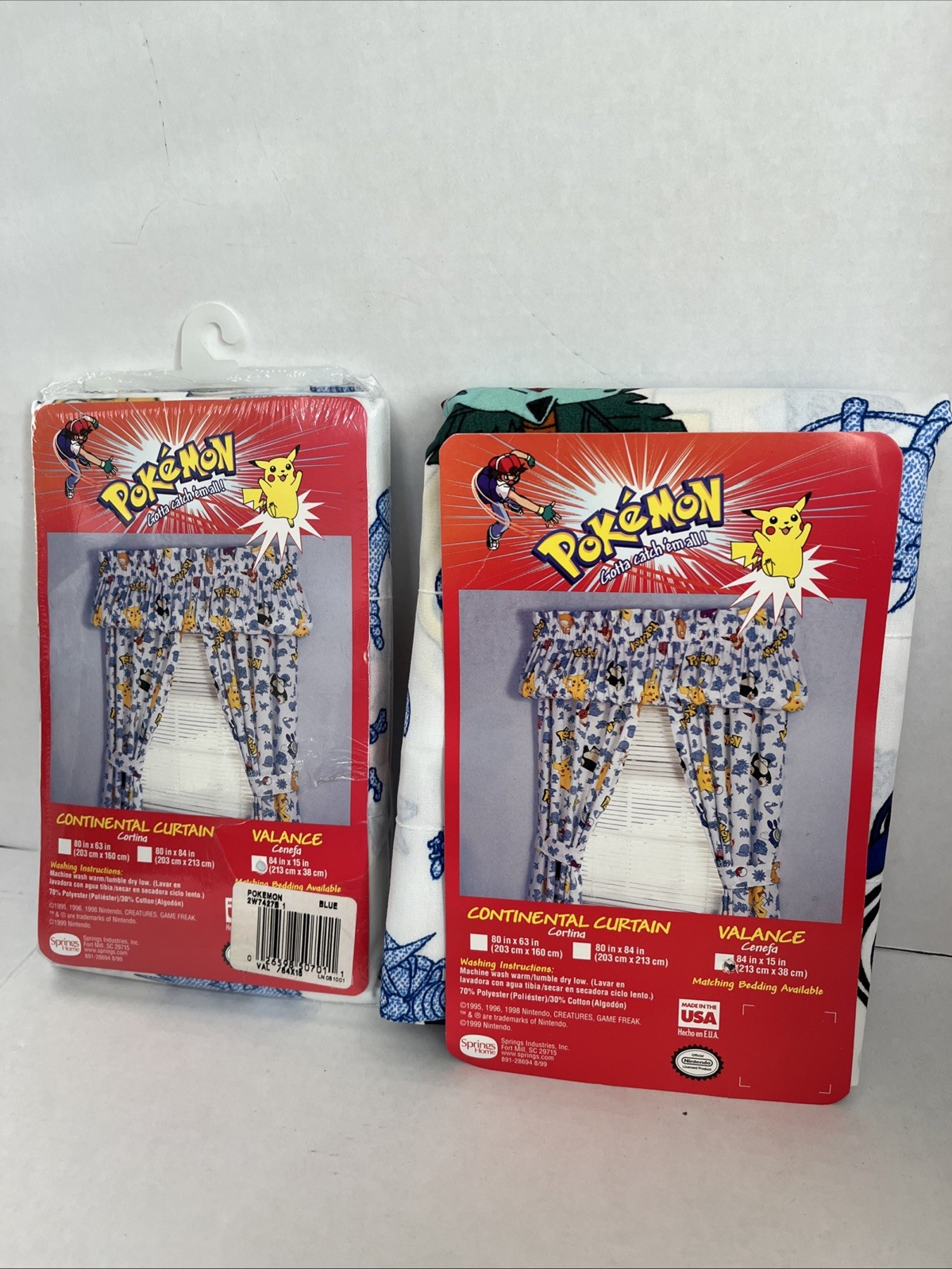 90s Pokemon Window Curtain Valance (Set of 2) Pikachu, NO CURTAINS 84x15 gallery