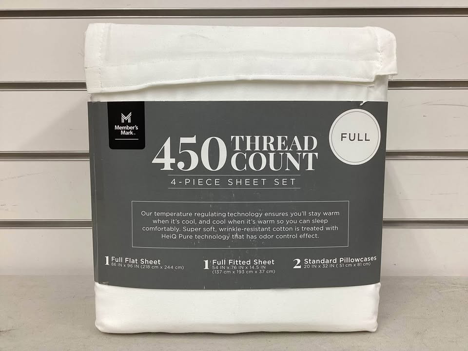 Member's Mark 450 Thread Count Solid Sheet Set-Full Size gallery