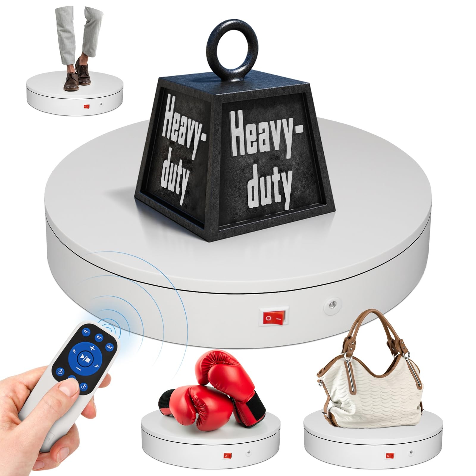 15.8In Remote Motorized Electric Turntable Rotating Display Stand Rotating Pl... gallery