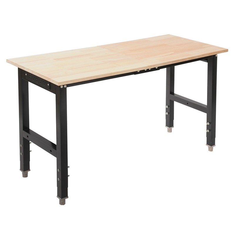 Max 2000 lbs Adjustable Height Workbench W/Power Outlets Heavy-Duty Work Table gallery