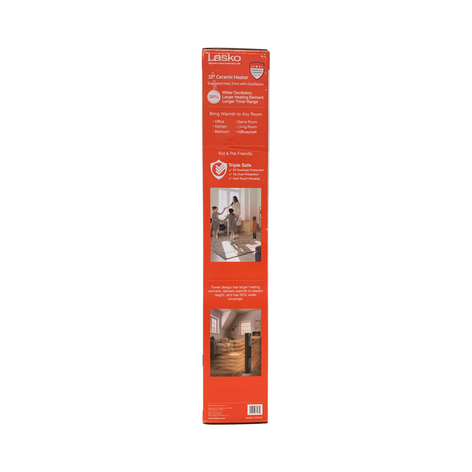 Lasko 32" Ceramic Heater with Remote, Extended Heat Zone with Wider Oscillation gallery