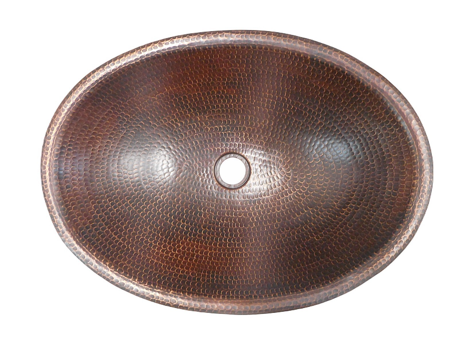 19" Oval Copper Drop-In Bathroom Sink Beautifully Highlighted in Brushed Sedona gallery