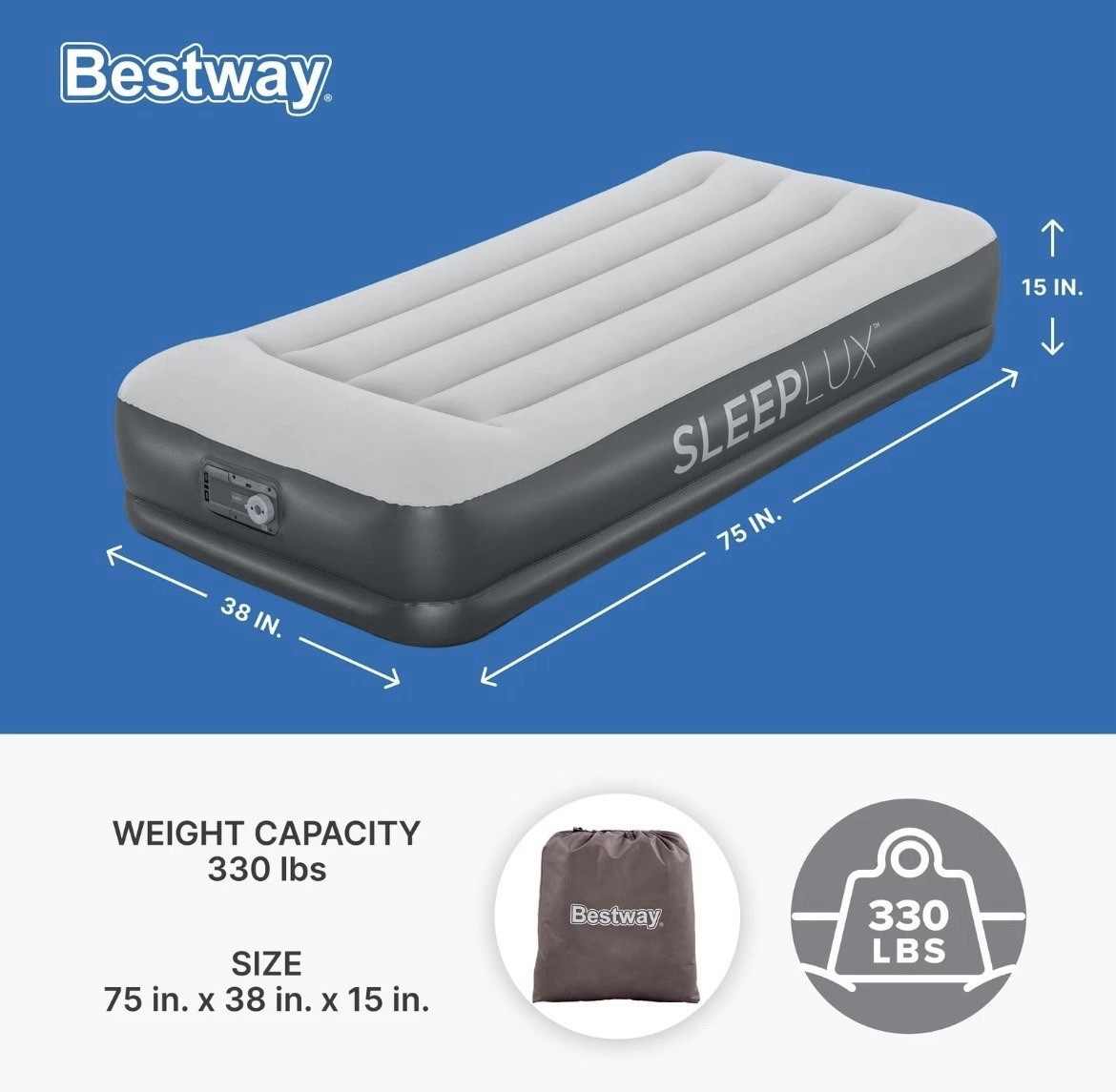 Sleeplux Durable Inflatable Air Mattress With Built-In Pump Pillow USB Charger gallery