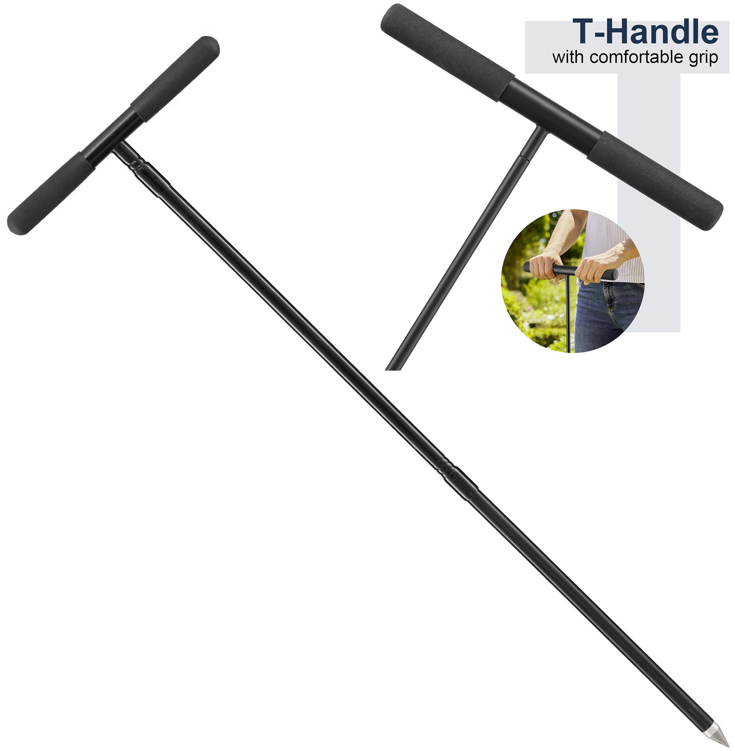 32-48" Metal deep Locator Tool Rod for Probing Soil Compaction Pipe gopher track gallery