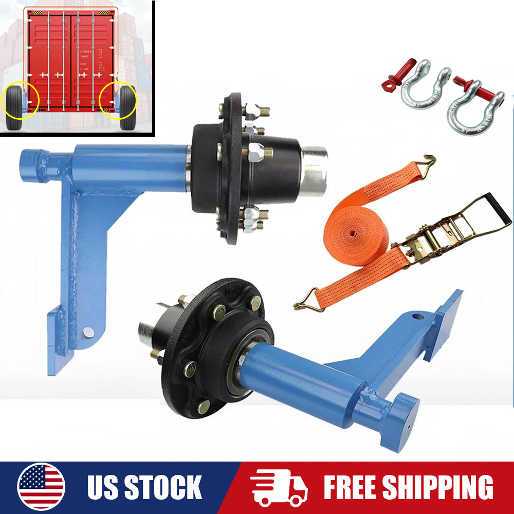 2-Pack 8800lbs Shipping Container Wheels，6x6.5 Lug，Heavy-Duty Container Axles gallery
