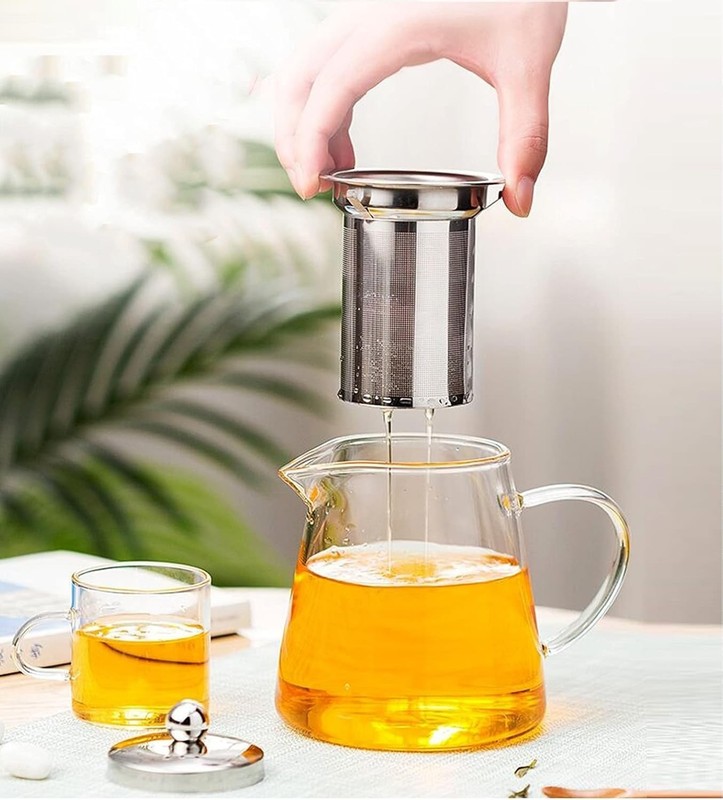 Glass Teapot with Removable Infuser, Stovetop Safe Tea Kettle, Tea Diffuser gallery
