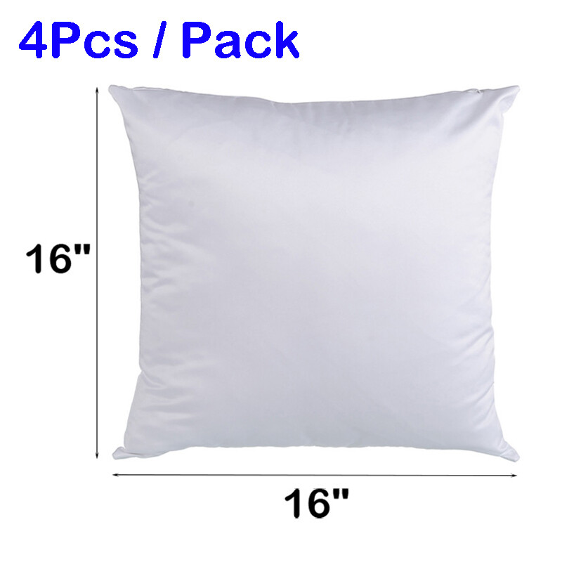 4 Pack 16*16in Sublimation Blanks Throw Pillowcase Heat Transfer Cushion Covers