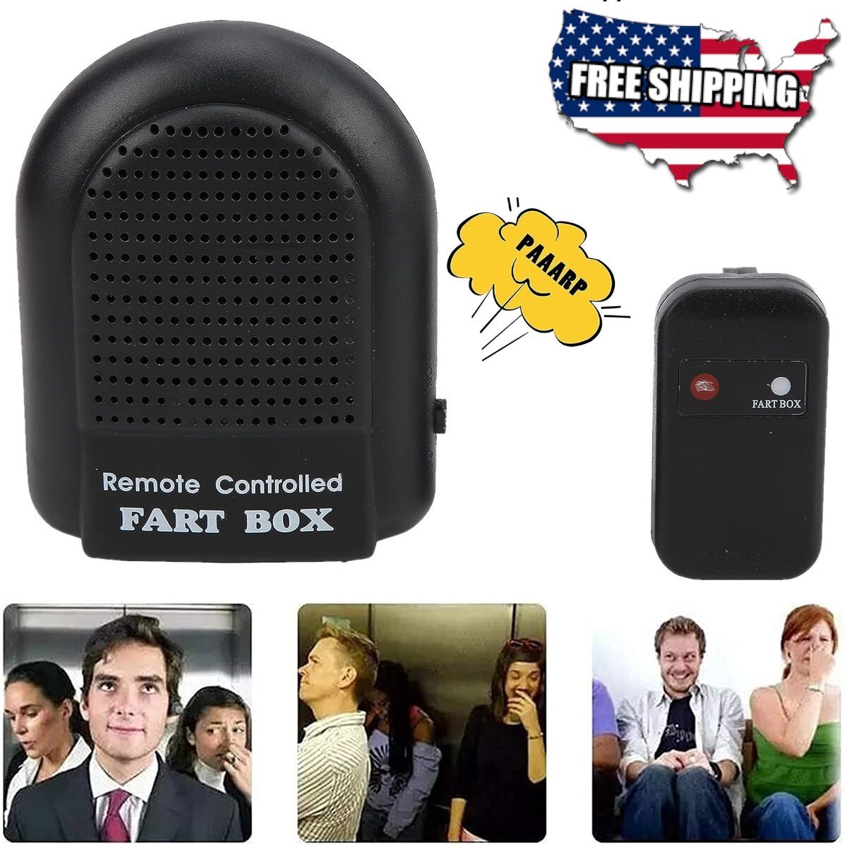Electronic Fart Box Machine Remote Controlled Prank Joke Fun Fart Machine Box US gallery