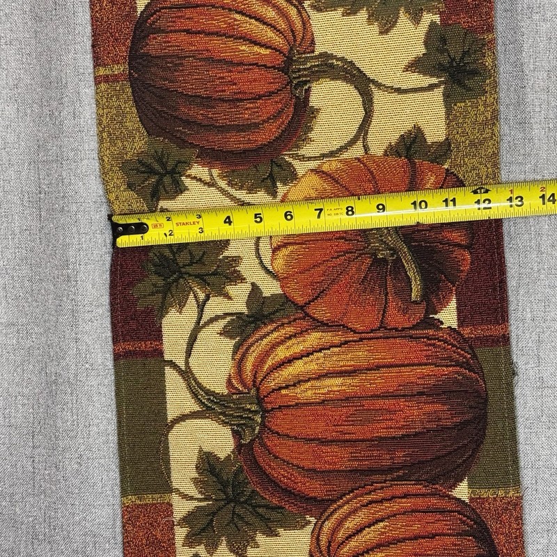 Vintage Fall Pumpkin Table Runner 12x70 Harvest Pumpkin Vine Autumn Decor gallery