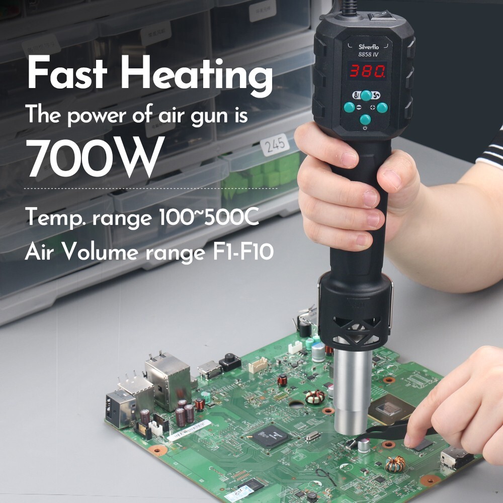 700W Hot Air Gun with Adjustable Temp, Mini Portable Heat Gun & Rework Station gallery