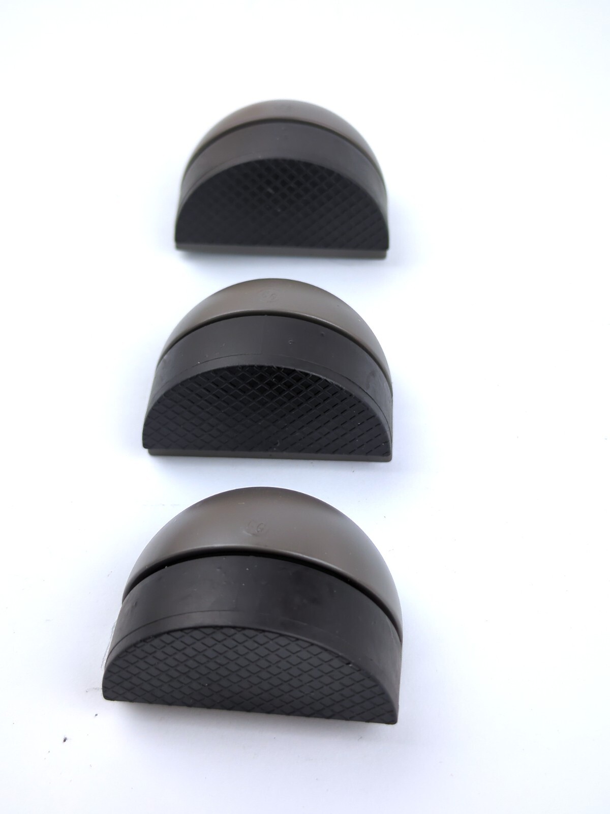 3pk DOOR STOPS Half Dome Floor Mount, Screws & Anchor Kit Incl., Dark Grey, NEW gallery