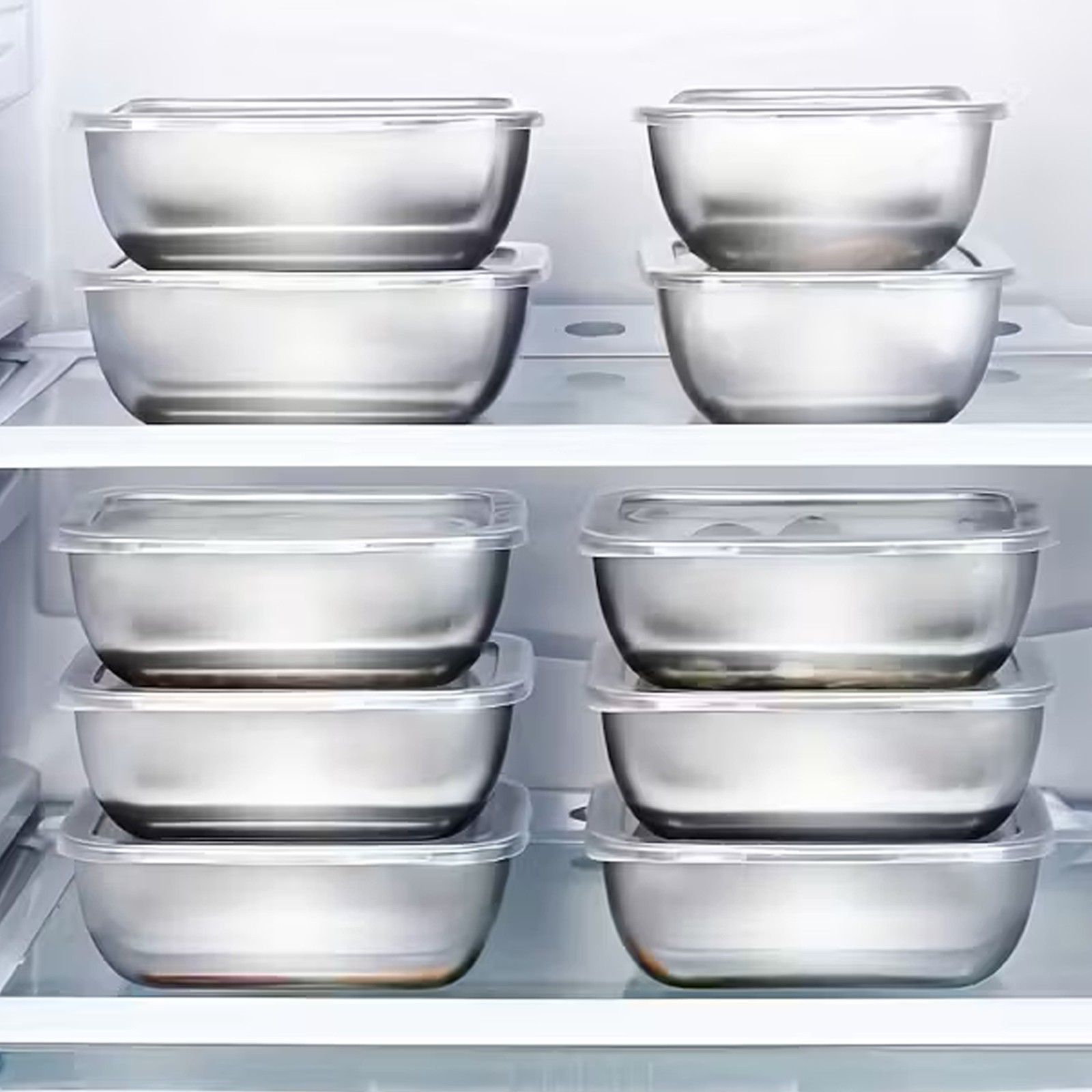 10pcs Stainless Steel Food Containers w/ Lids | Airtight Lunch & Storage Set gallery