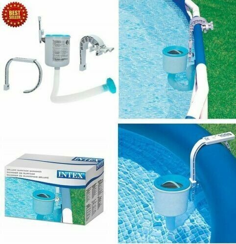 Intex Swimming Pool Deluxe Surface Skimmer Wall Mount Basket Above Ground Debris gallery