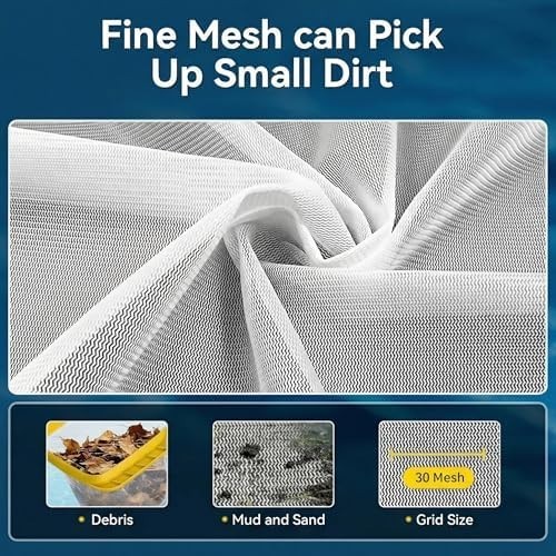 Professional Pool Skimmer Net with Yellow Frame & 30-Mesh - Heavy Duty Deep Leaf gallery