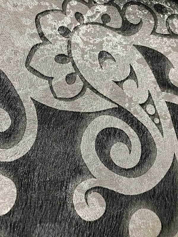 Wallpaper silver black metallic textured damask modern wall coverings rolls 3D gallery