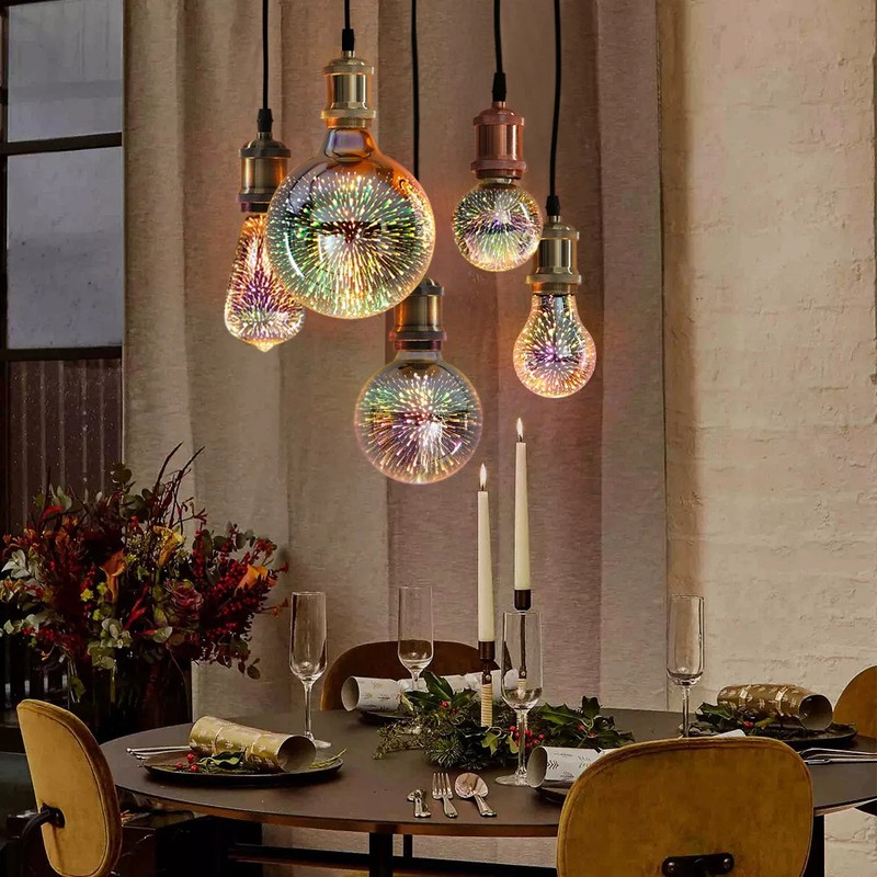 3D Decoration LED Edison Light Bulb E27 6W 110V 220V Vintage Star Fireworks Lamp gallery
