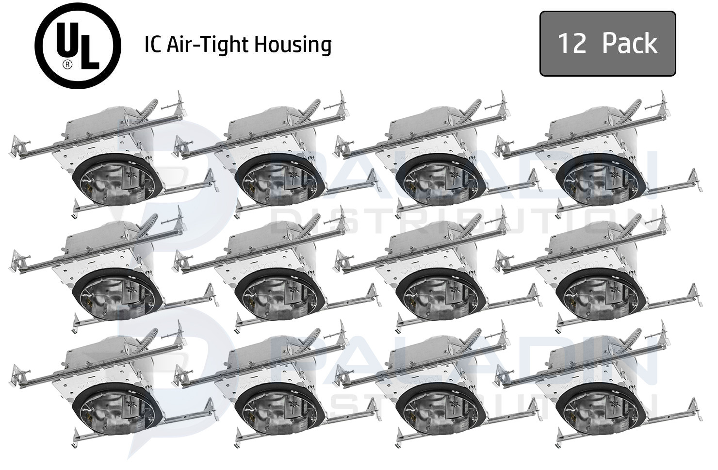 6" Inch New Construction Recessed Can Light Housing - IC AT E26 (12 Pack) gallery