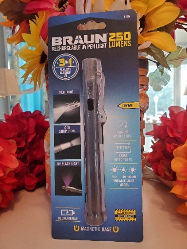 Braun ~ 250 Lumen ~ Rechargeable LED Penlight🔦with UV Light ~ New ~ gallery