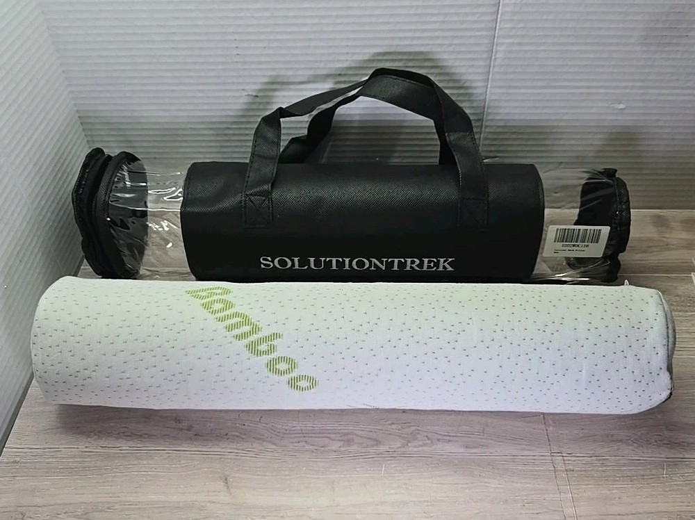 Bamboo Neck Pillow SolutionTrek Cervical Neck Pillow Cilinder With Travel Bag