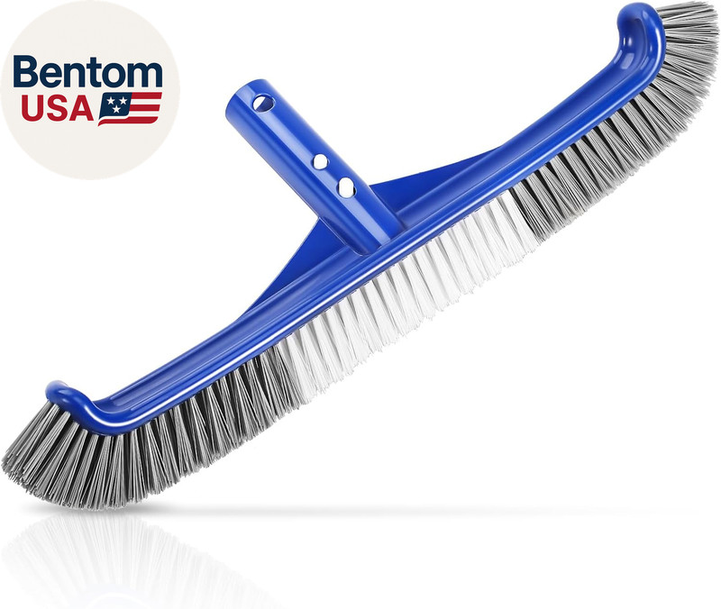 Pool Brush Head, 17" Pool Brushes for Cleaning Pool Walls, Curved Ends High-Effi gallery