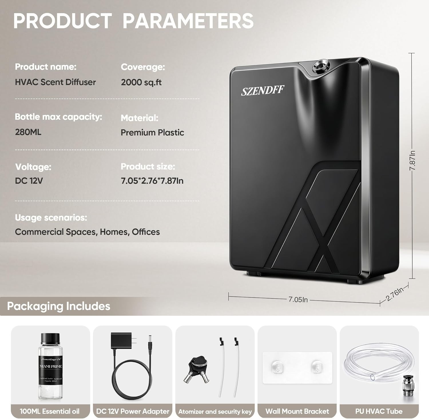 Waterless Essential Oil Scent Diffuser, Wall Mount or Desktop, Smart Life App gallery