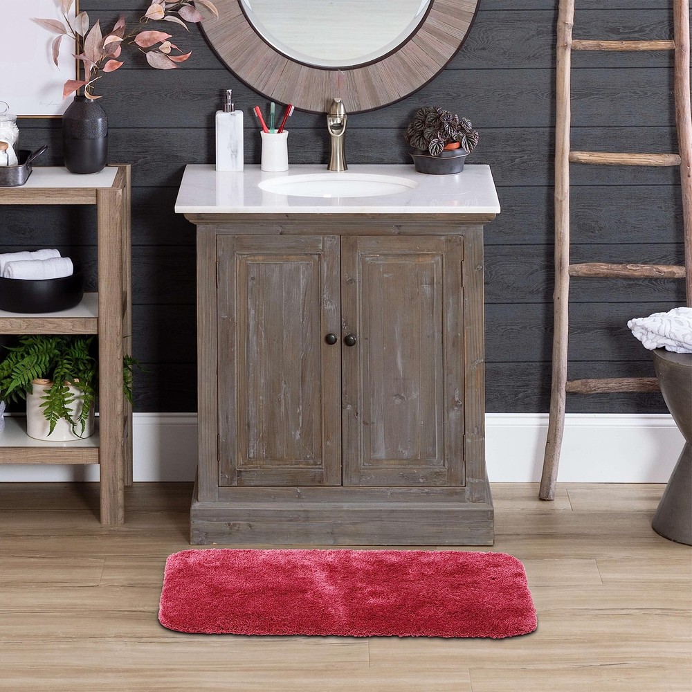 Mohawk Home Goliath Machine Washable Bath Mat 20 X 24 Contour Berry Azbig 250