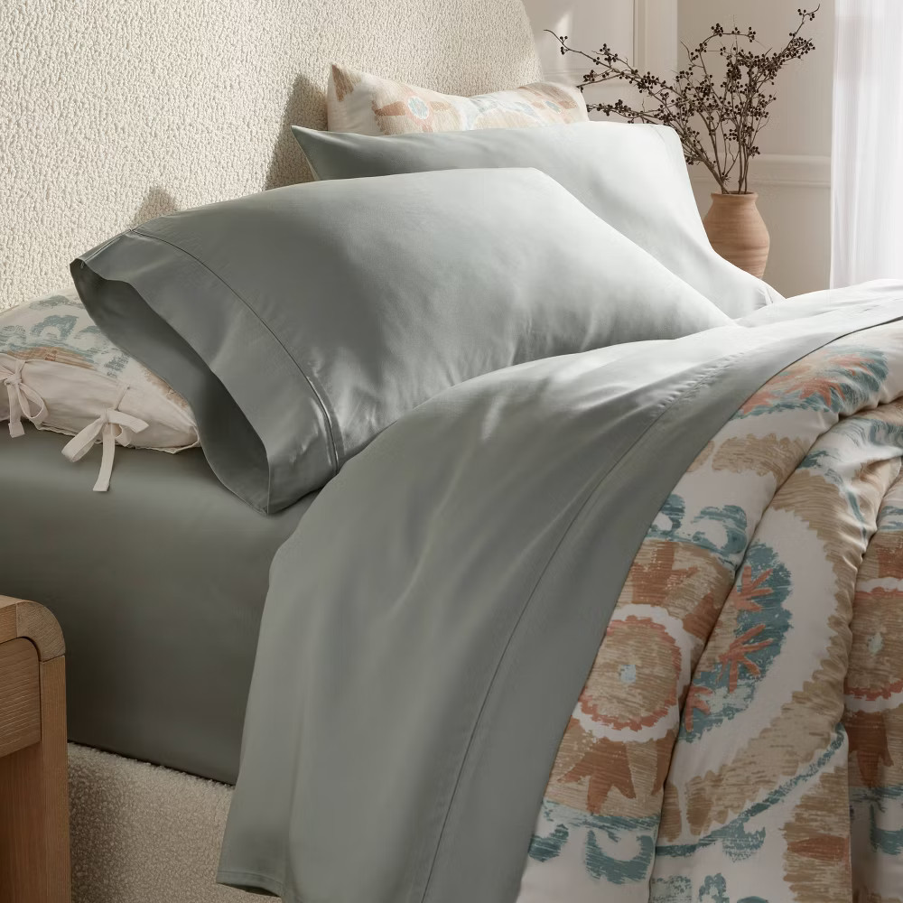 Full 320 Thread Count Cool TENCEL Lyocell Sheet Set Gray Chalk - gallery