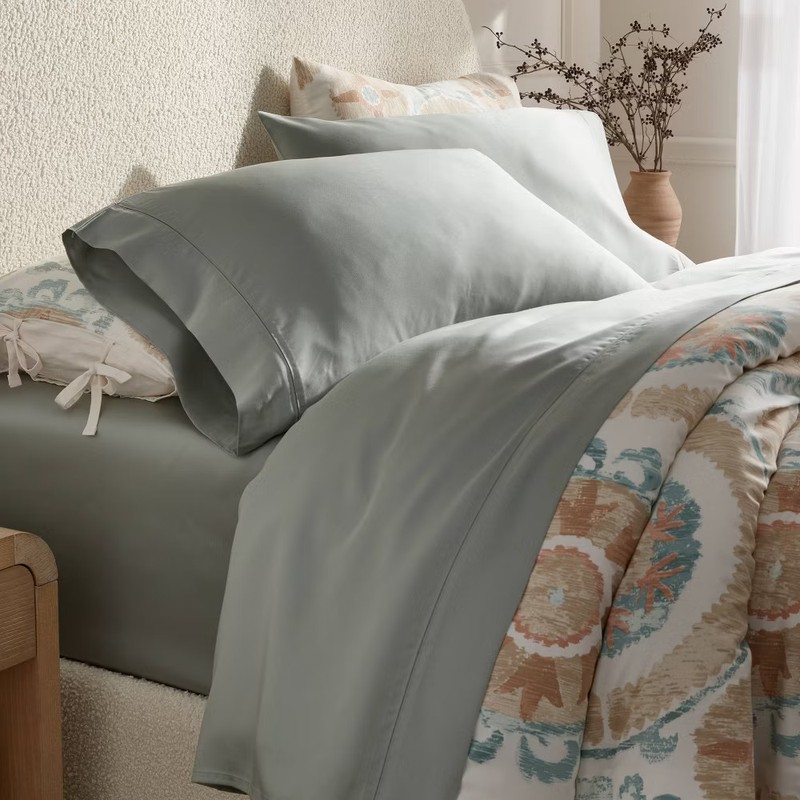 Full 320 Thread Count Cool TENCEL Lyocell Sheet Set Gray Chalk - gallery