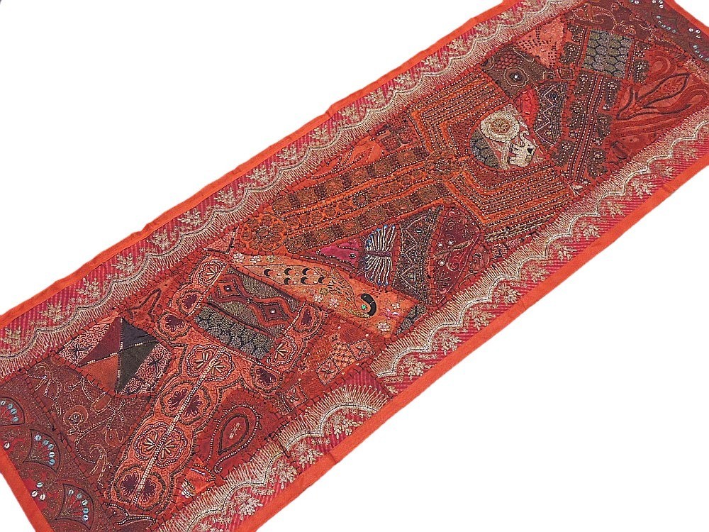 Russet India Patchwork Textile Traditional Folk Art Home Decorating Wall Hanging gallery