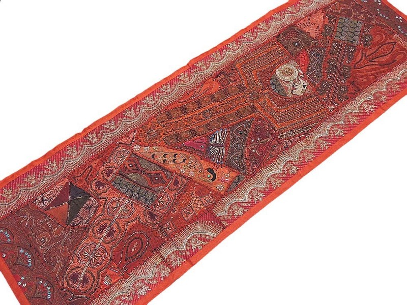 Russet India Patchwork Textile Traditional Folk Art Home Decorating Wall Hanging gallery