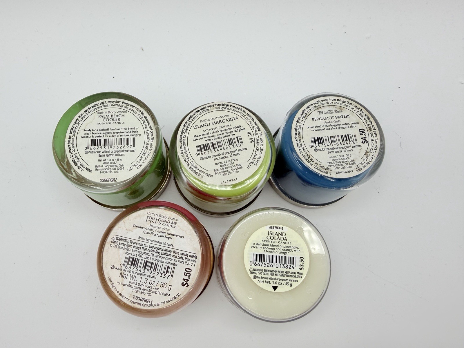 Bath and Body Works Summer Mini Candle Lot Colada Island Marg Palm Beach Bunny gallery