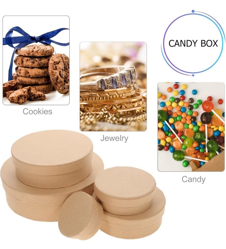 5 Pcs Big Boxes Decorative for Presents Round Carton Candies Container gallery