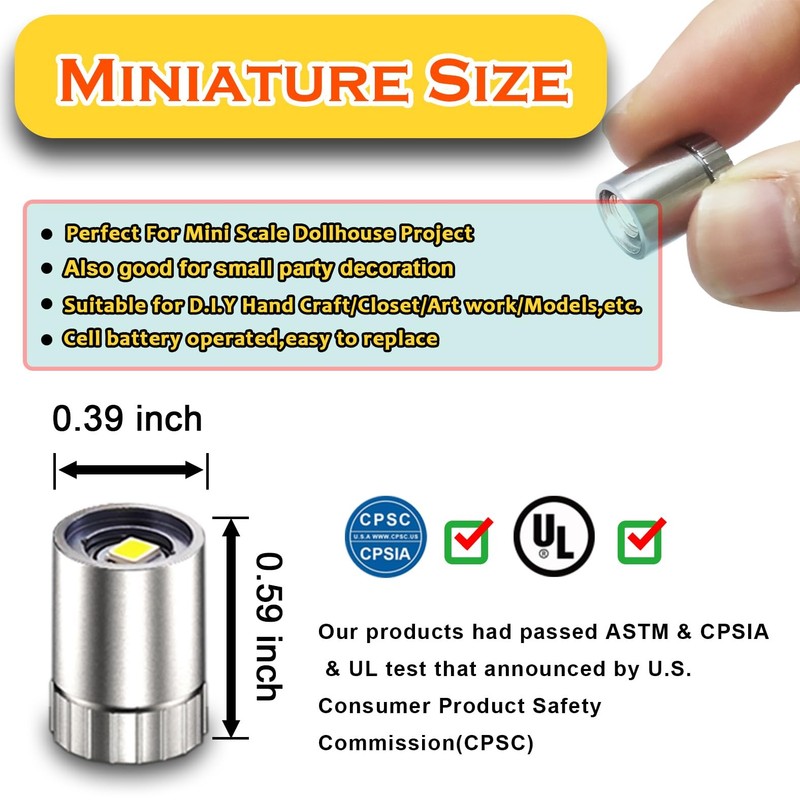 Mini LED Lights, 10 PCS Small Spotlight Battery Operated Tiny SMD Lamp, Miniatur gallery