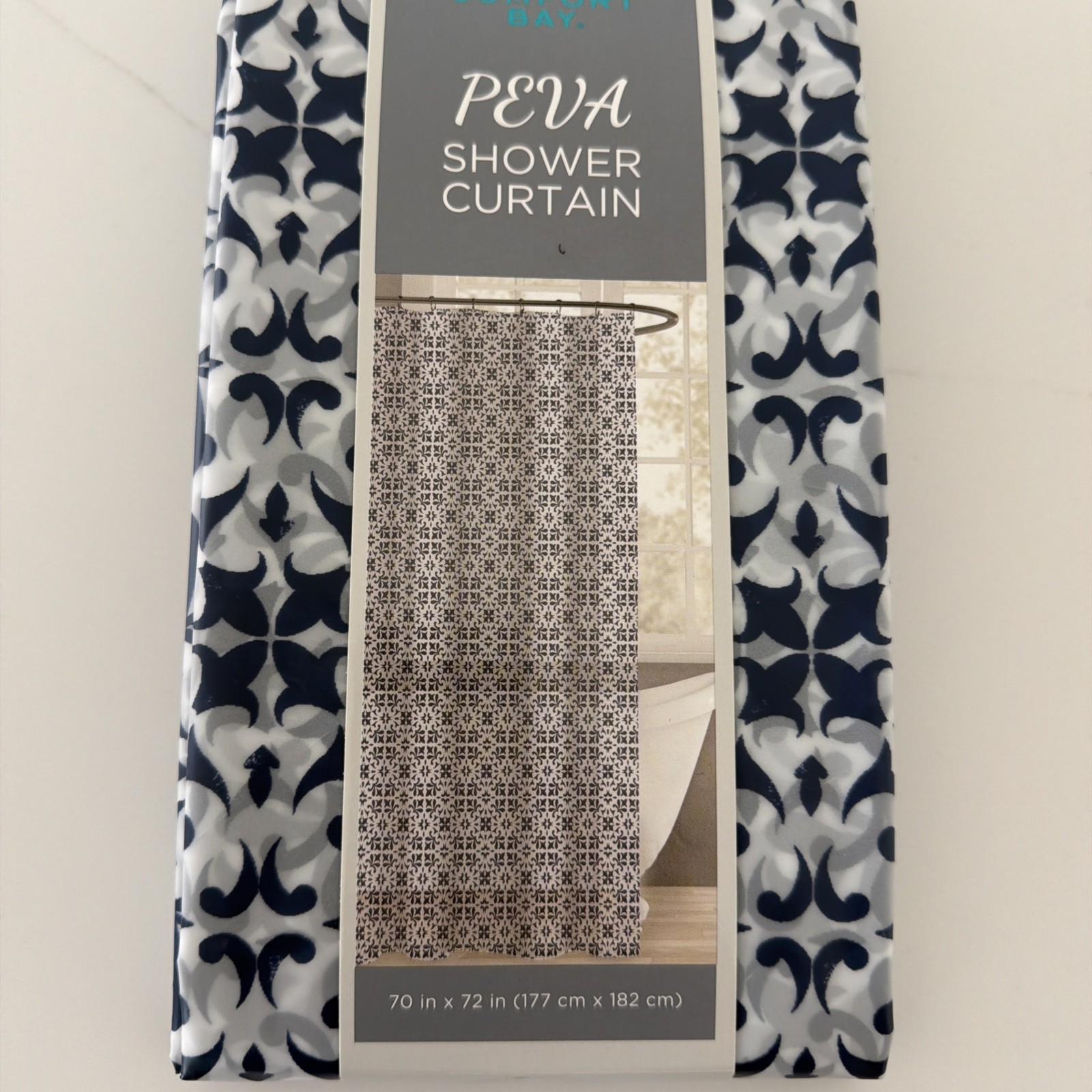Comfort Bay Patterned PEVA Shower Curtain 70x72 inches NEW gallery