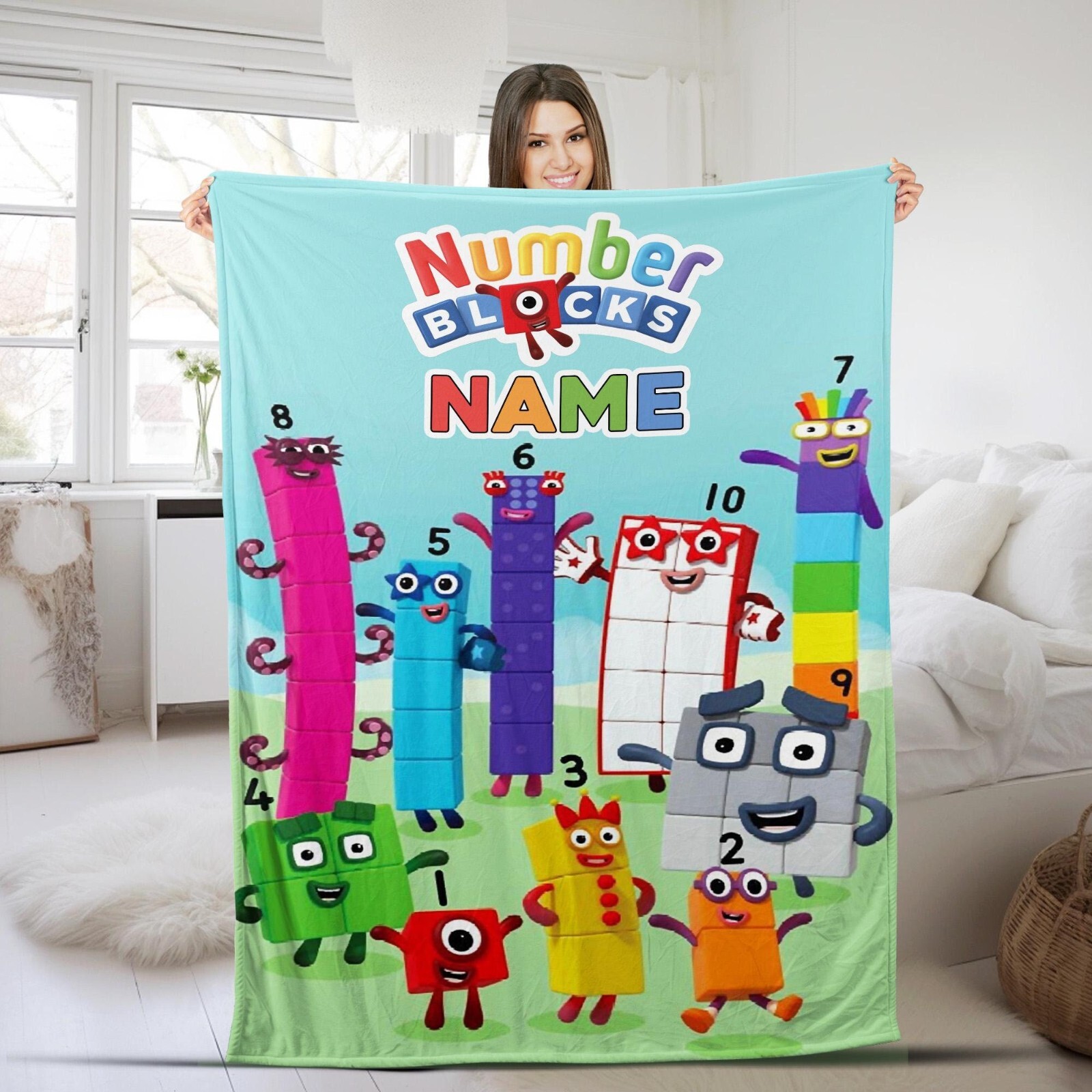 Personalized Numberblocks Quilt Blanket, Numberblocks Kids Blanket, Custom Name gallery