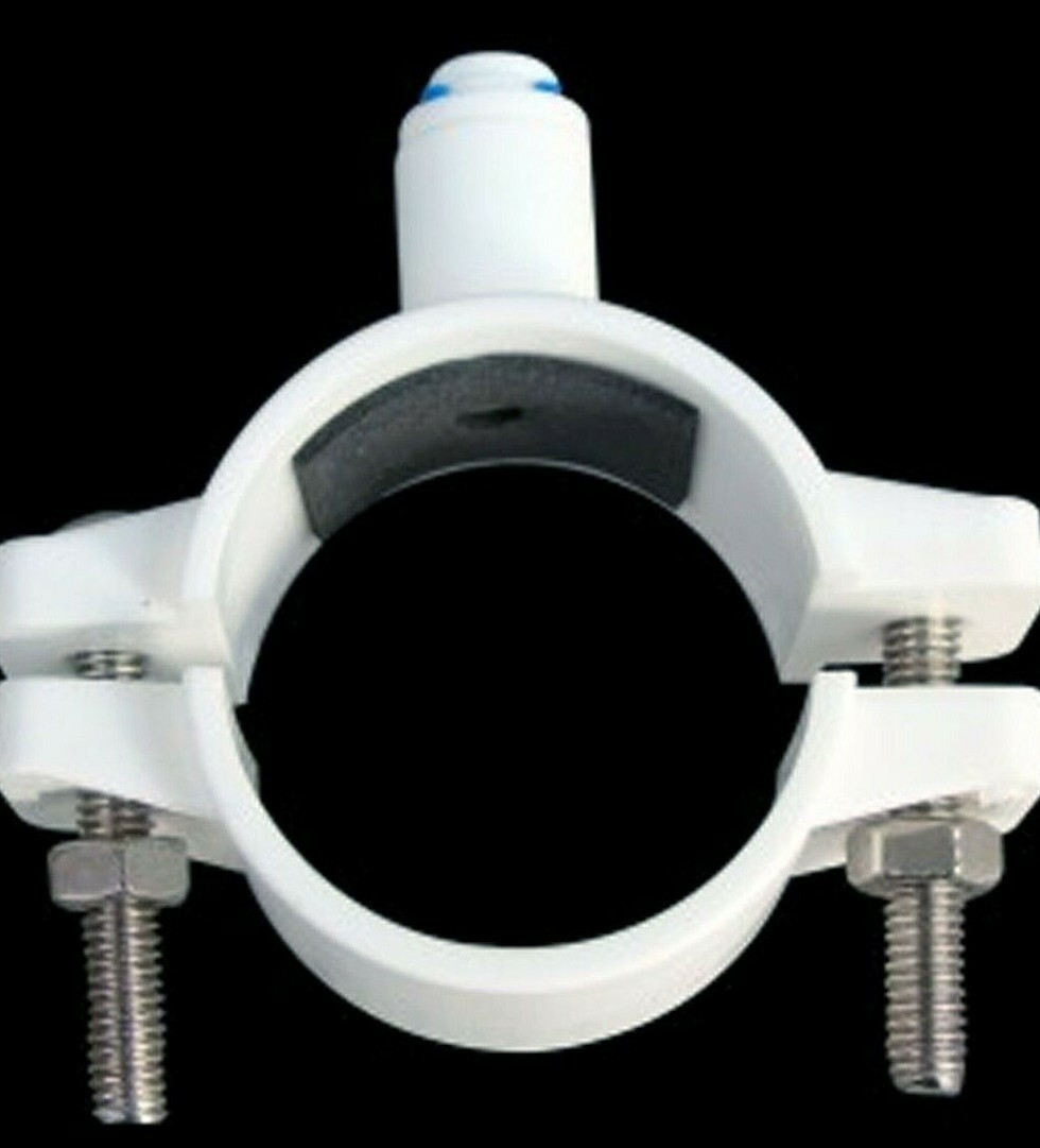 1/4" Drain Saddle Valve Clamp for RO Systems, 1/4" Quick fit Connector gallery