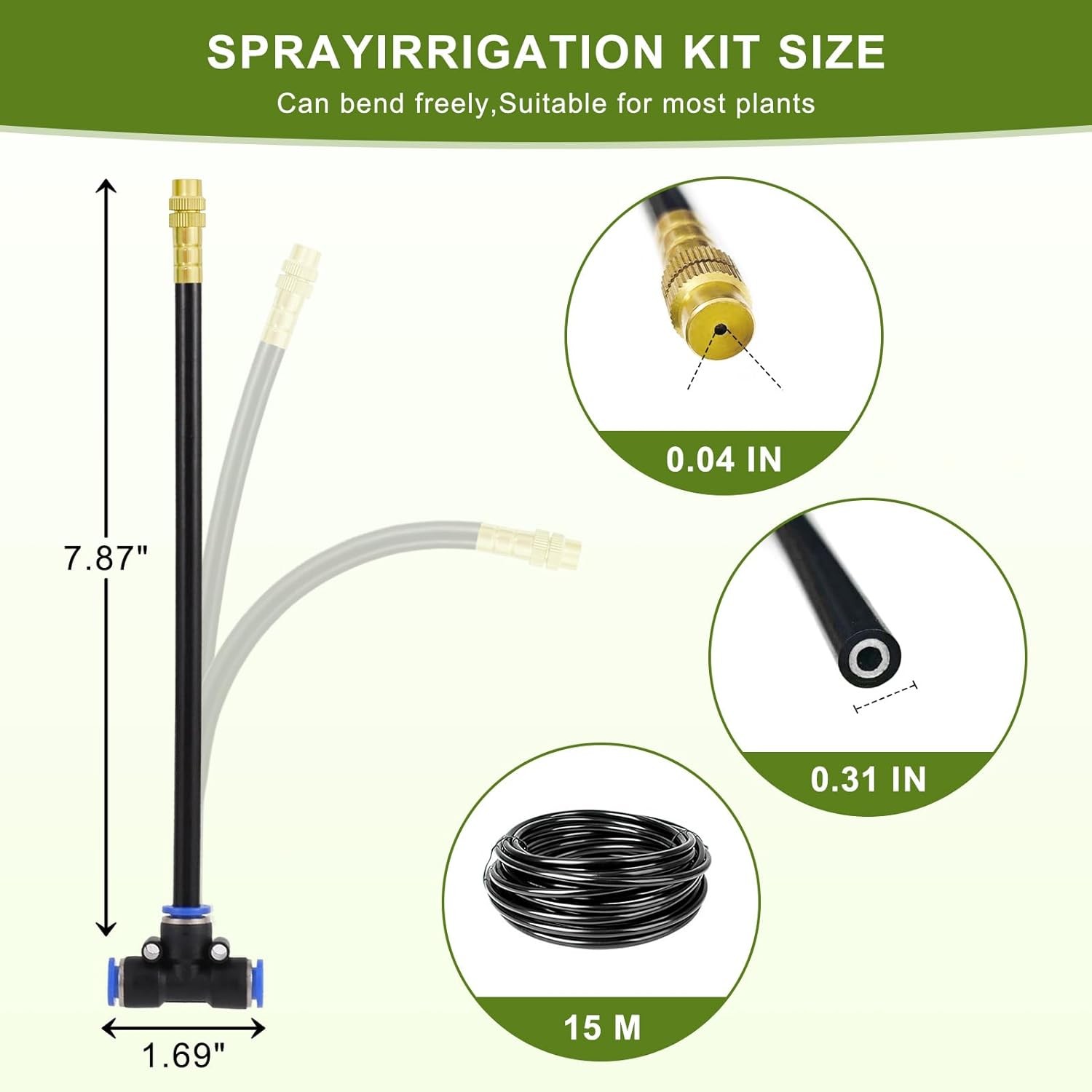 Automatic Drip Irrigation Kit - 50FT with Tool-Free Quick Connectors, 15 Copper gallery