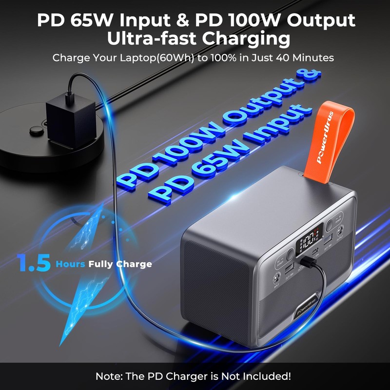 Portable Power Station, PowerUrus 28,000mAh Solar Bank, LiFePO4... gallery