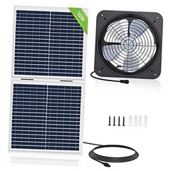 25W Solar Powered Attic Ventilator Gable Roof Vent Fan 25W FAN+30W SOLAR PANEL