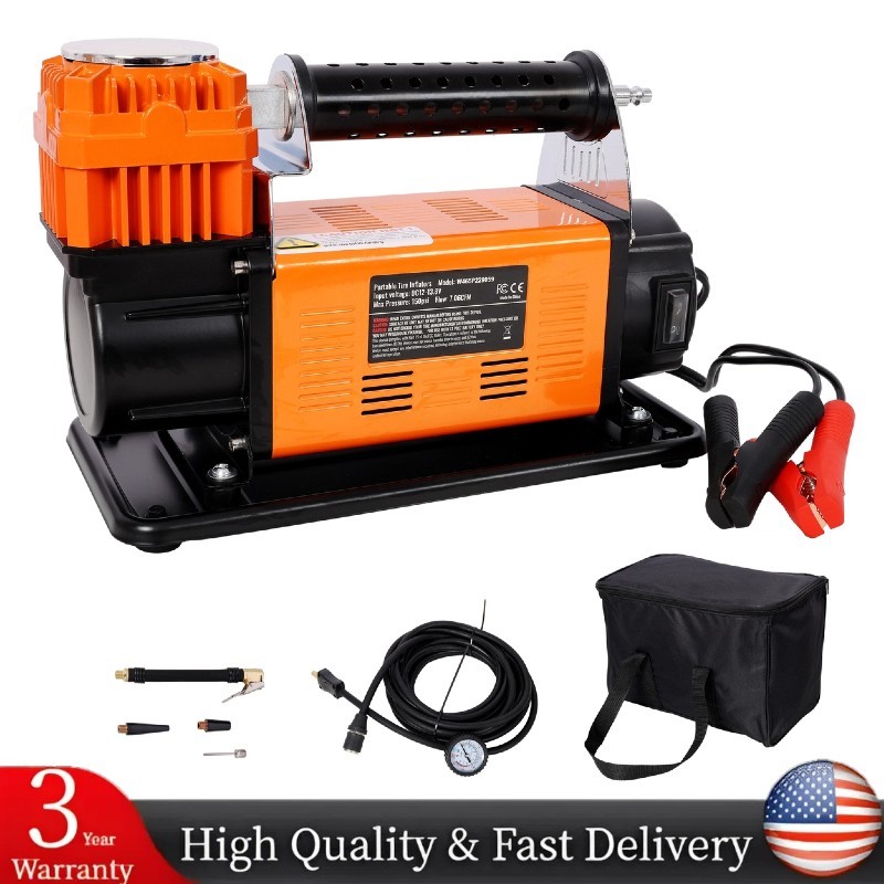 Heavy Duty Air Compressor 150PSI 7.06CFM Portable Tire Inflator w/Pressure Gauge gallery