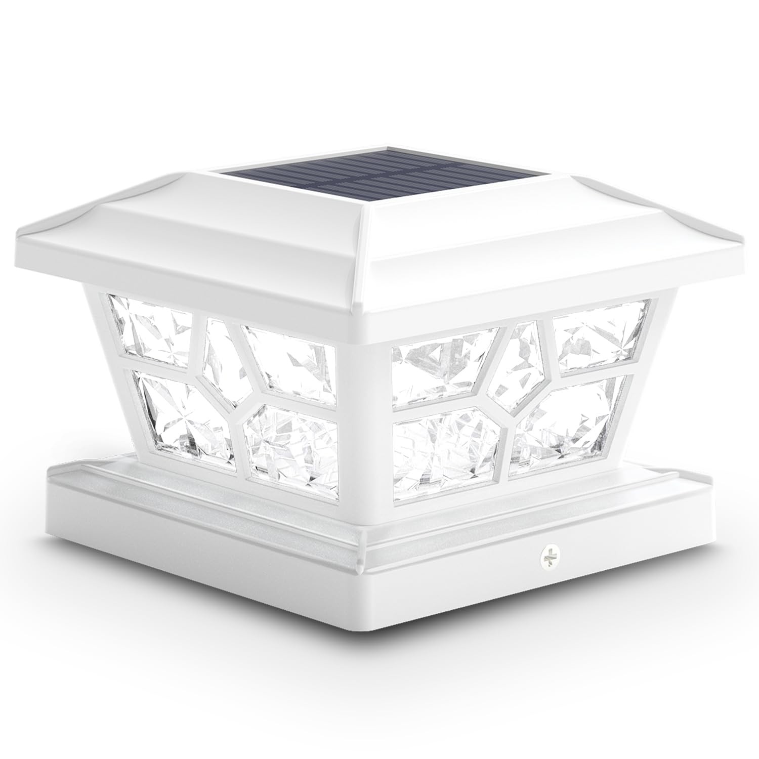 Solar Post Lights Outdoor 1 Pack 4 Modes 40 LEDs Deck Fence Post Cap Light fo... gallery