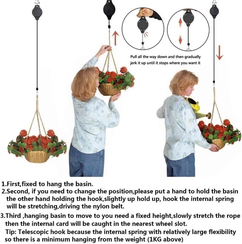 Gardening Plant Hooks Retractable Elevating Hanging Basket Bird Cage Bird gallery