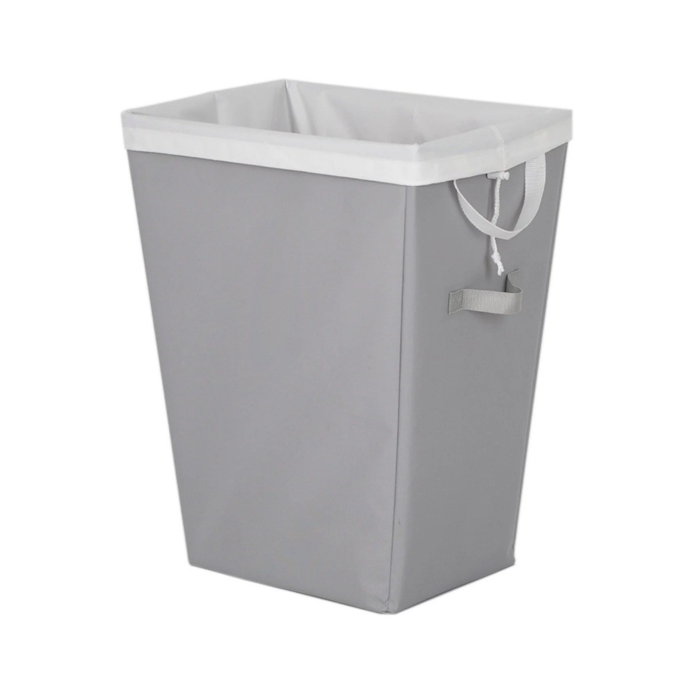 Slim Rectangle Laundry Hamper with Removable Liner and Carrying Handles Gray gallery
