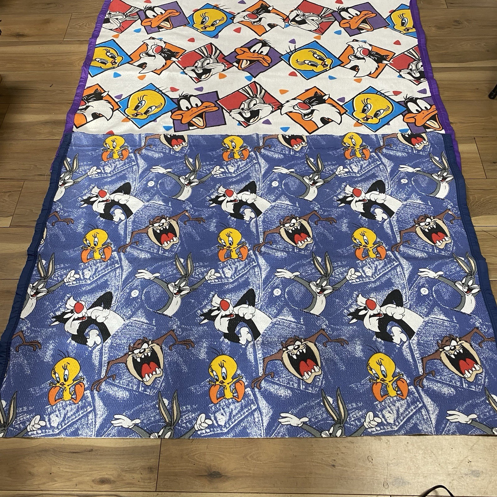 Two Looney Tunes Blankets 44X58” Vintage Toddler Blankets Bedspreads Excellent gallery